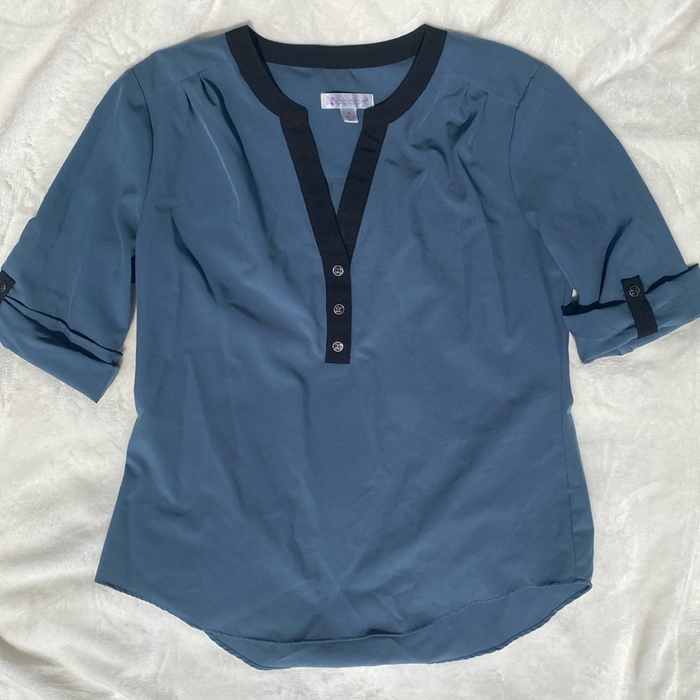 Gorgeous slate, gray casual business blouse